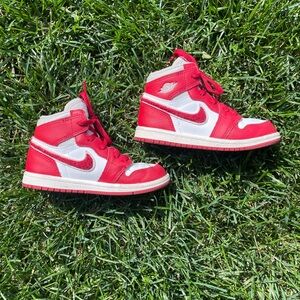 Jordan Kids Red and White Sneakers